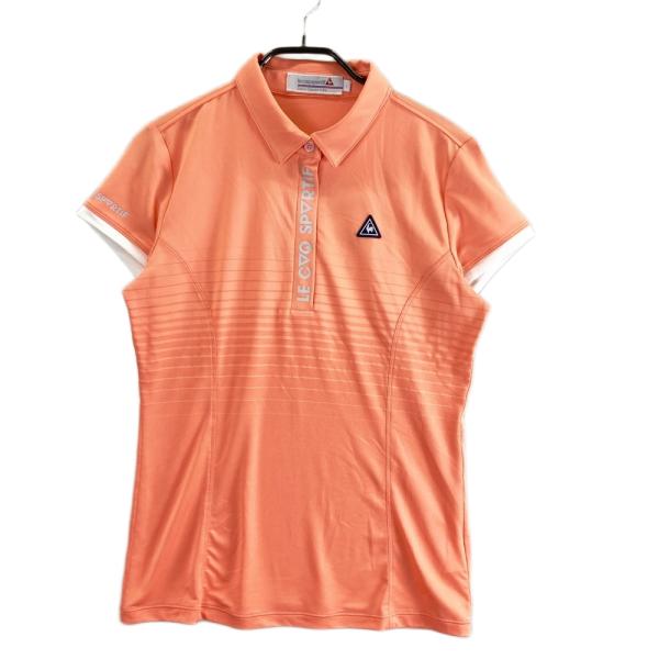 LE COQ GOLF ルコックゴルフ ハーフジップ 半袖ポロシャツ オレンジ系