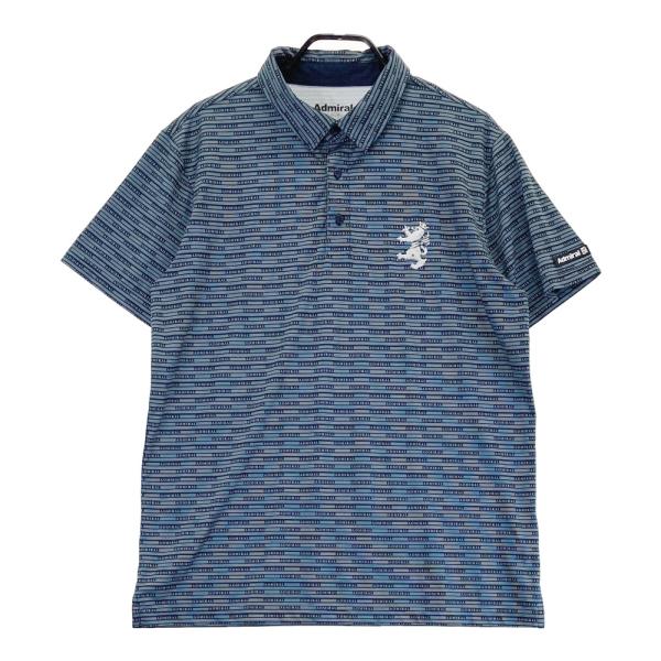 ADMIRAL アドミラル 2024年モデル 半袖ポロシャツ ロゴ総柄 ネイビー系