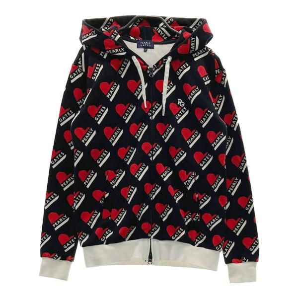 PEARLY GATES ゴルフウェア ゼブラ柄 パーカー レディース PEARLY GATES パーリーゲイツ ジップパーカー ブラック系 1 ゴルフ