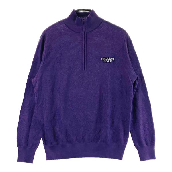 BEAMS GOLF ビームスゴルフ ハーフジップ ウール ニットセーター 総柄
