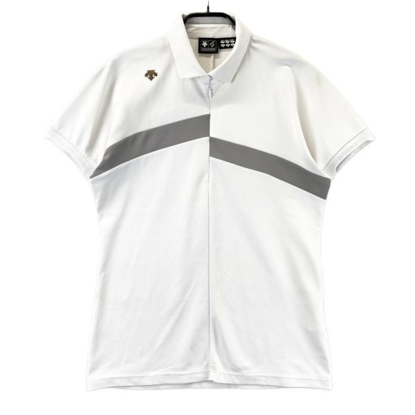 DESCENTE GOLF デサントゴルフ ハーフジップ 半袖ポロシャツ ホワイト