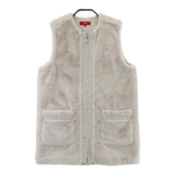 新品未使用Callaway ベージュ キルティングロングベストM 手洗い可