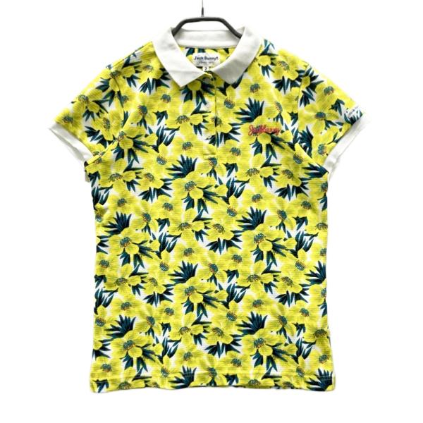 JACK BUNNY ジャックバニー 半袖ポロシャツ 花柄 ホワイト系 2 ゴルフ