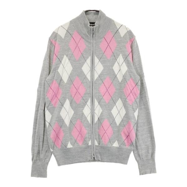 TITLEIST タイトリスト 蓄熱 ニットジャケット アーガイル柄 グレー系