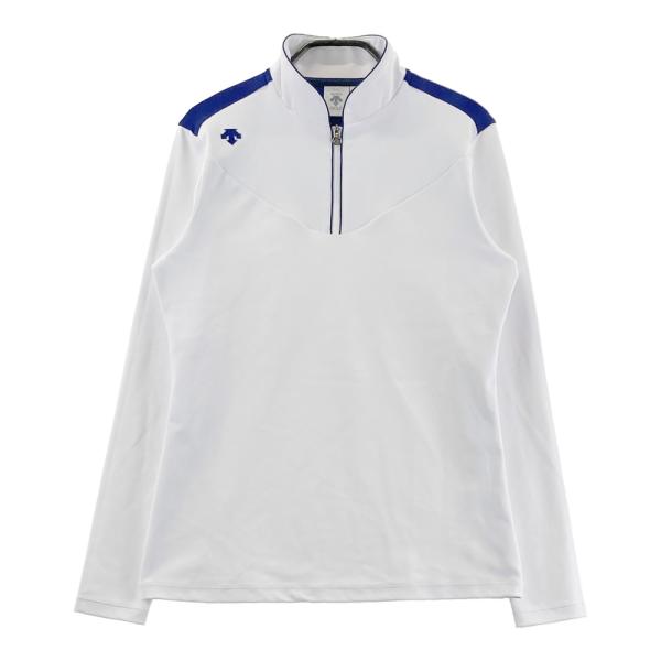 DESCENTE GOLF デサントゴルフ ハーフジップ 長袖Tシャツ ホワイト系 L