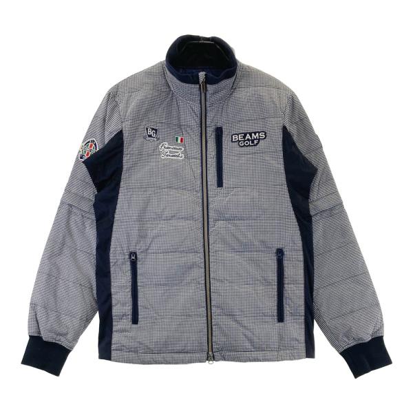 ［BEAMS GOLF］2way スポーツウェアネイビー　XL 2509-058 BEAMS GOLF ビームスゴルフ 2WAY ダウンジャケット 千鳥総柄 ネイビー