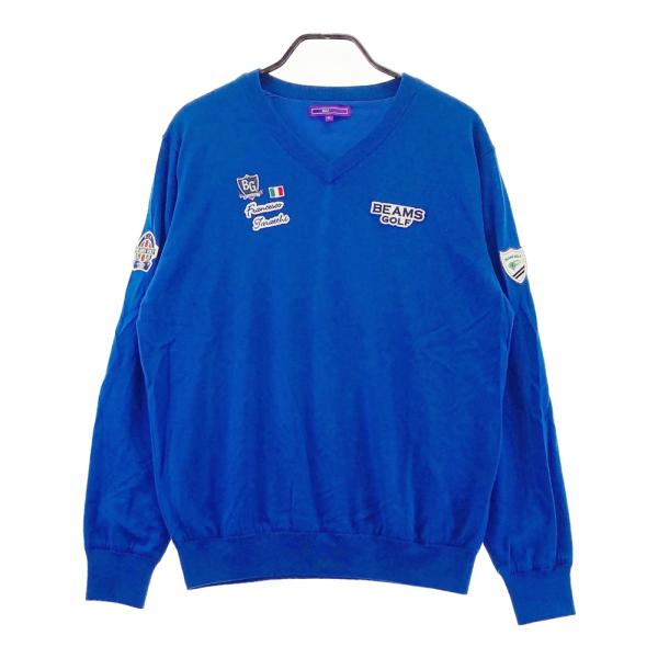 BEAMS GOLF ビームスゴルフ 裏地付 ニットセーター ウール ネイビー系