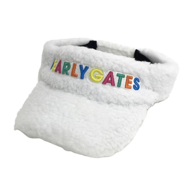 PEARLY GATES パーリーゲイツ  ボアサンバイザー  ホワイト系 FR [240101571598] ゴルフウェア ストスト PEARLY GATES（パーリーゲイツ） 【新品】PEARLY GATES ボアサン