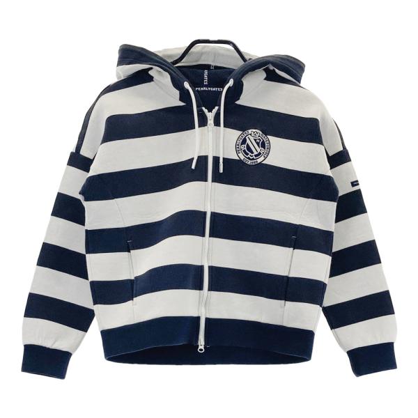 PEARLY GATES パーリーゲイツ ; ジップパーカー ボーダー柄 ホワイト系