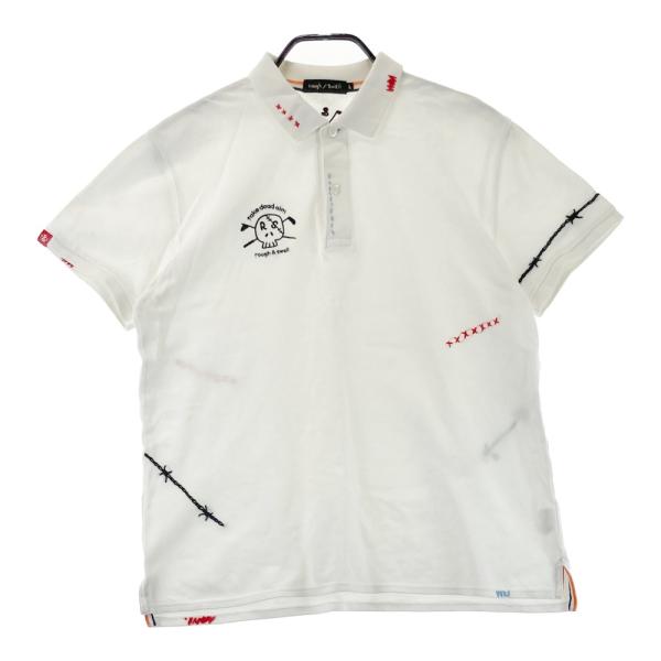 ROUGH&SWELL ラフアンドスウェル 半袖ポロシャツ ホワイト系 L ゴルフ