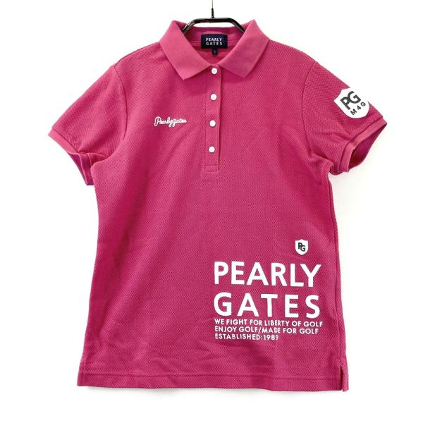 L相当 PEARLY GATES 半袖メンズポロシャツ 日本製 ゴルフウェア PEARLY GATES パーリーゲイツ 2023年 半袖ポロシャツ ピンク系 1