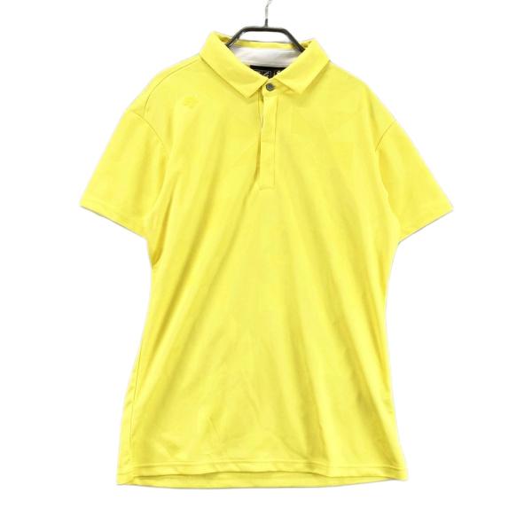 【美品】稀少！完売品！DESCENTE GOLF ポロシャツ イエロー Lサイズ DESCENTE GOLF デサントゴルフ 半袖ポロシャツ 総柄 イエロー系 L
