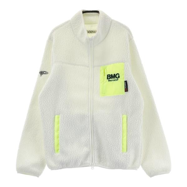 ★ビームスゴルフBEAMS GOLF★フリースボアジャケット ホワイト　S BEAMS GOLF（ビームス ゴルフ）ORANGE LABEL / ボア ハーフジップ プル