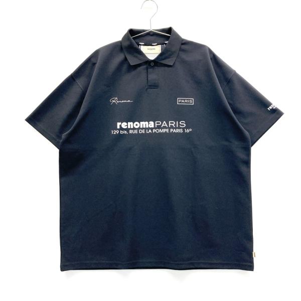 renoma GOLF ブラック パイルポロシャツ RENOMA GOLF レノマゴルフ 半袖ポロシャツ ブラック系 XL ゴルフウェア