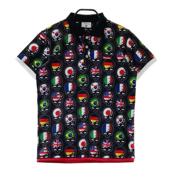 RUSSELUNO ラッセルノ 半袖ポロシャツ 総柄 ブラック系 4 ゴルフウェア