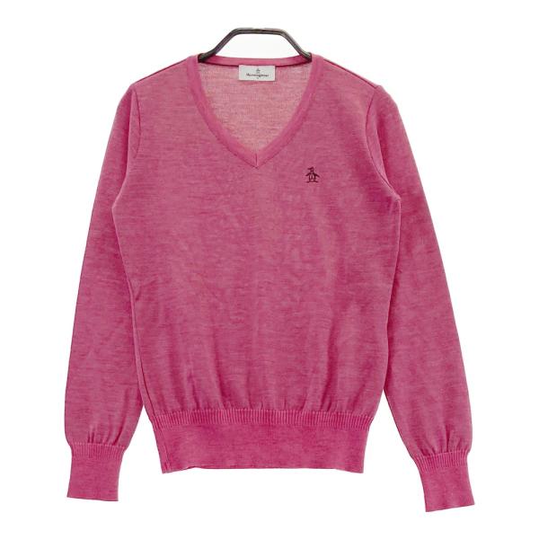 美品　Cph/ Golf×Munsing Wear 長袖セーター MUNSING WEAR マンシングウェア Vネック長袖ニットセーター ピンク系 S