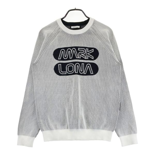 サイズ：L MARK&LONA マークアンドロナ  ニット セーター  ブラック系 [240101651204] ゴルフウェア メンズ ストスト MARK&LONA（マークアンドロナ） フロントロゴ 長袖ニットセーター