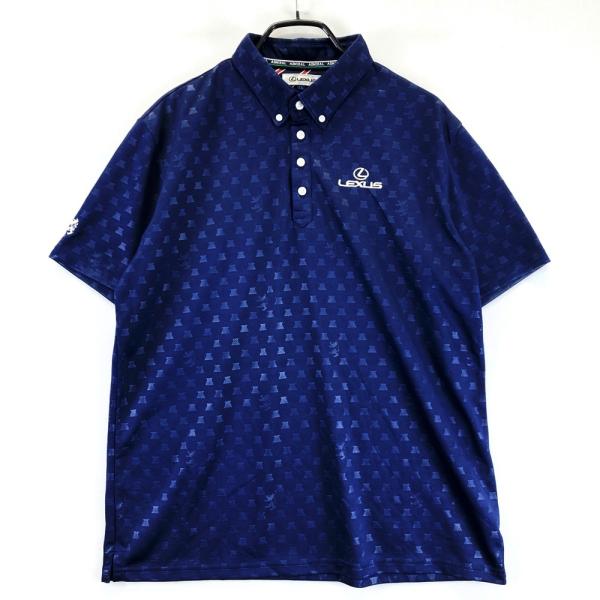 ADMIRAL アドミラル 半袖ポロシャツ ×LEXUS 総柄 ネイビー系 LL ゴルフ