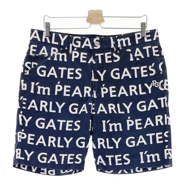 PEARLY GATES パーリーゲイツ ハーフパンツ 30周年 ロゴ総柄 ネイビー