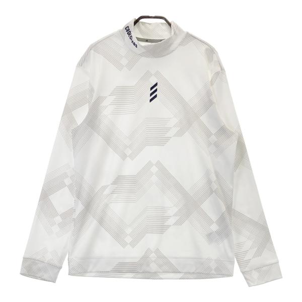 【アディダスゴルフ】2024年 袖ロゴ 長袖プルオーバーパーカー 3XL 白 ADIDAS GOLF アディダスゴルフ 2024年モデル コードカオス モック