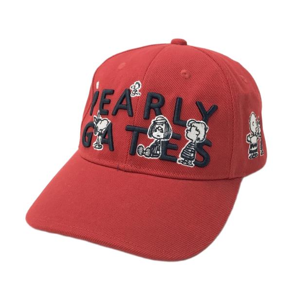 PEARLY GATES パーリーゲイツ ×PEANUTS キャップ スヌーピー レッド系