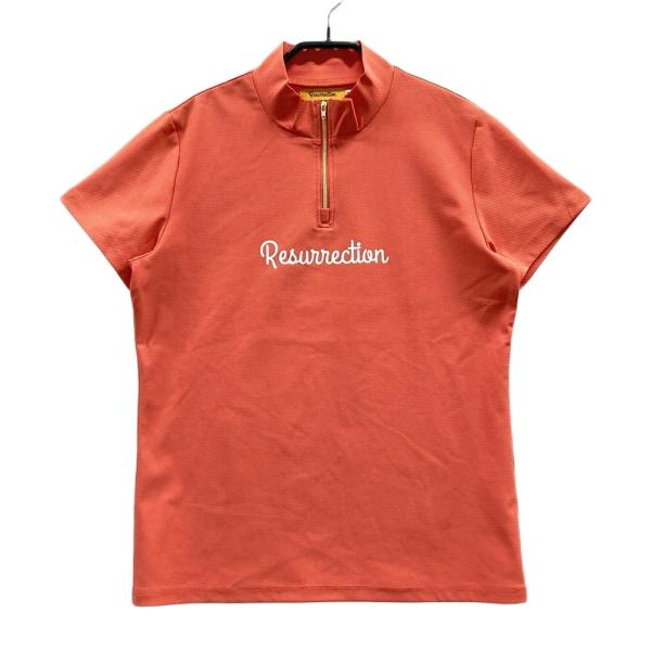 RESURRECTION レザレクション 2023年モデル ハーフジップ 半袖Tシャツ オレンジ系 M ゴルフウェア レディース