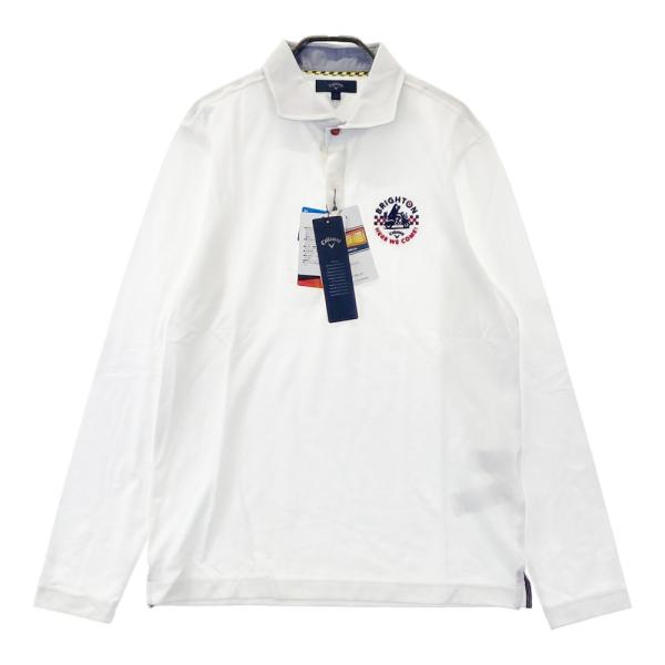 新品タグ付 アンパスィ ゴルフ 長袖 ポロシャツ 楽器柄 総柄 ホワイト L CALLAWAY キャロウェイ 241-7256503 長袖ポロシャツ ホワイト系 L