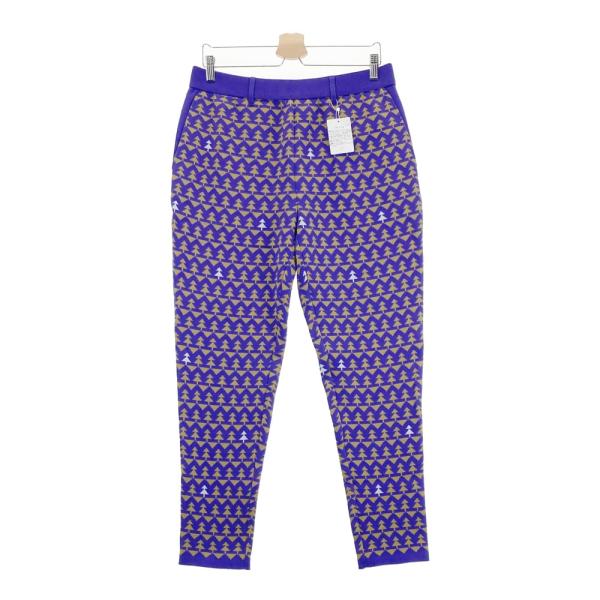 美品】JACK BUNNY ジャックバニー ニット ロングパンツ 総柄 パープル