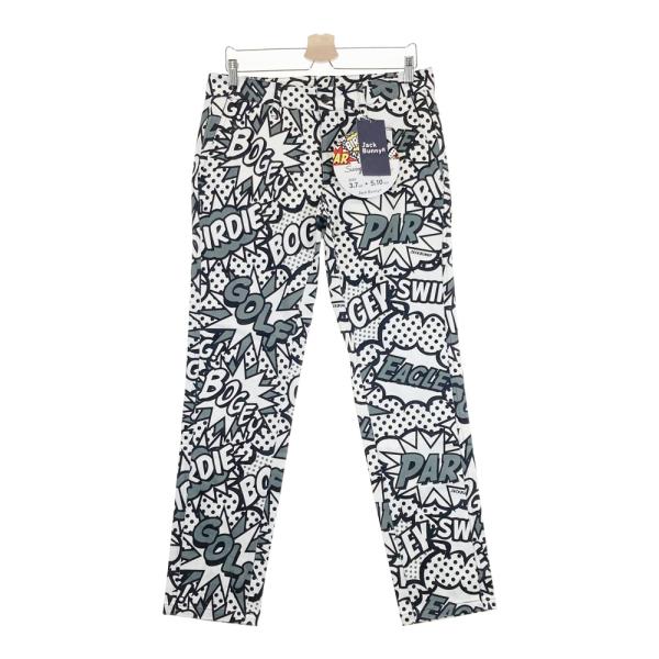 新品】JACK BUNNY ジャックバニー ストレッチパンツ 総柄 ホワイト系 5