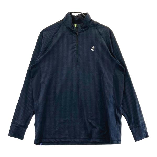 アドミラル　admiral チェック柄 ハーフジップシャツ ADMIRAL アドミラル ハーフジップ長袖Tシャツ 千鳥柄 ブラック系 LL