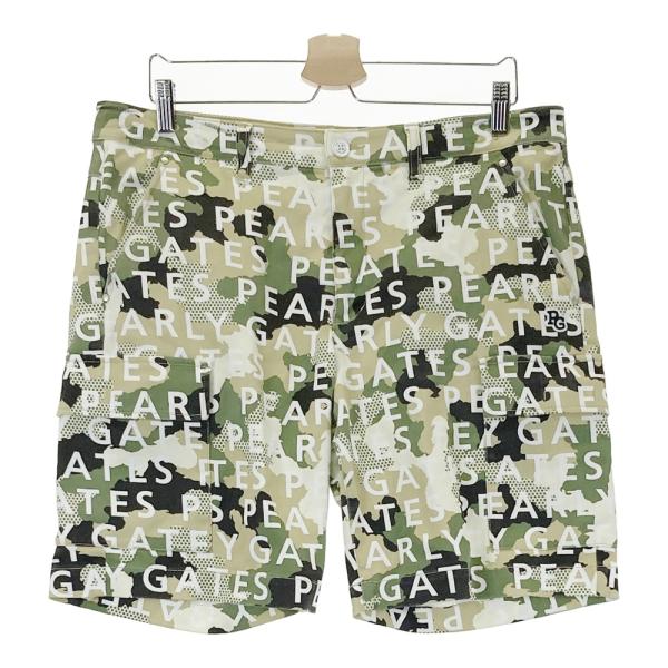 PEARLY GATES パーリーゲイツ ハーフパンツ ロゴ×カモフラ柄 カーキ系