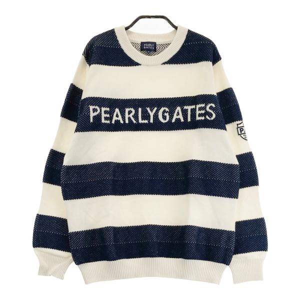 PEARLY GATES パーリーゲイツ ニットセーター ボーダー柄 ホワイト系 4