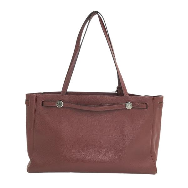 HERMES エルメス □E刻印 カバナ トートバッグ レザー レッド系
