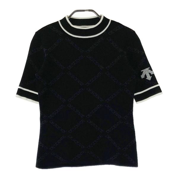 DESCENTE GOLF デサントゴルフ モックネック 半袖ニットシャツ ロゴ総
