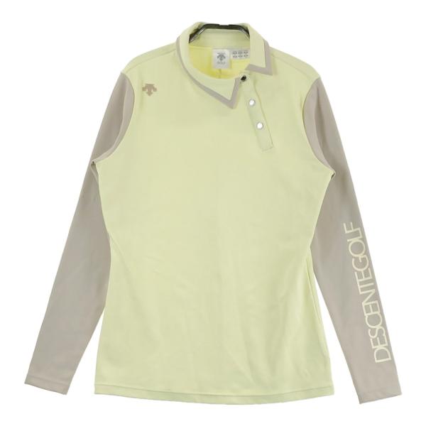 DESCENTE GOLF デサントゴルフ バイカラー 長袖ポロシャツ イエロー系