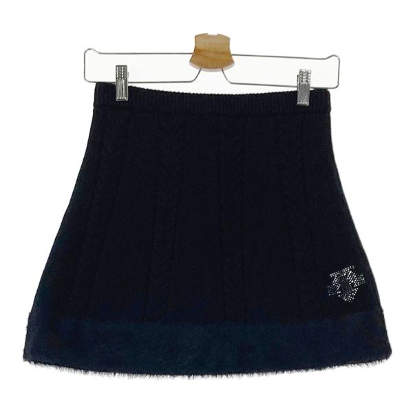 新品】DESCENTE GOLF デサントゴルフ ニットスカート ブラック系 S
