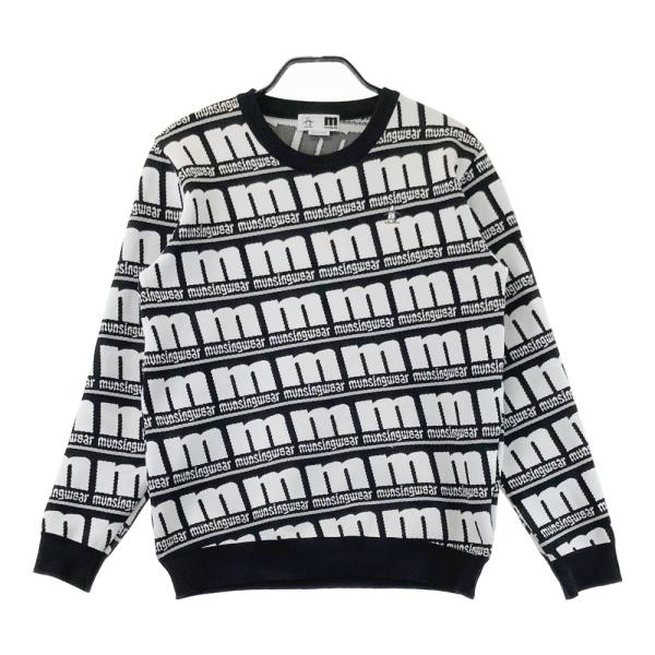 MUNSING WEAR マンシングウェア 長袖ニットセーター 総柄 ブラック系 L