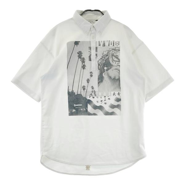 Russeluno ゴルフ半袖ポロシャツ ★新品タグ付き★ RUSSELUNO ラッセルノ 半袖ポロシャツ 総柄 ホワイト系 5 ゴルフウェア
