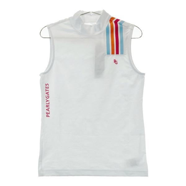 【新品】PEARLY GATES パーリーゲイツ ノースリーブ シャツ M 白 PEARLY GATES パーリーゲイツ 2023年モデル ハイネック ノースリーブ
