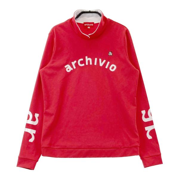【美品】アルチビオ archivio長袖カットソー 40サイズ 赤 ARCHIVIO アルチビオ 襟付き 長袖Tシャツ ロゴプリント レッド系 40