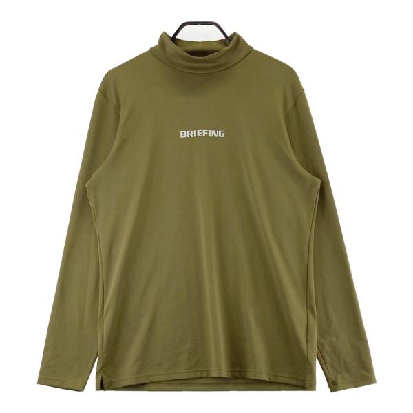 BRIEFING ブラウン モックネック長袖 BRIEFING GOLF ブリーフィング 長袖モックネックTシャツ ブラウン系 L