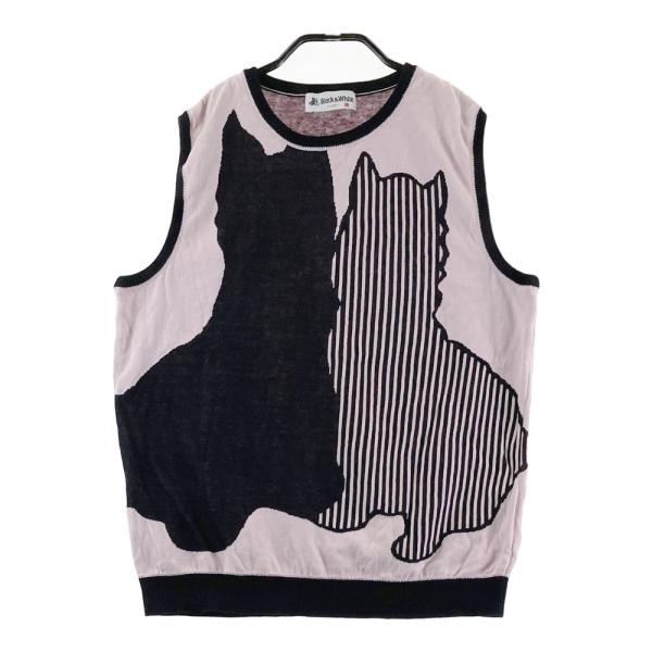 BLACK&WHITE ブラックアンドホワイト ニットベスト ピンク系 LL ゴルフ