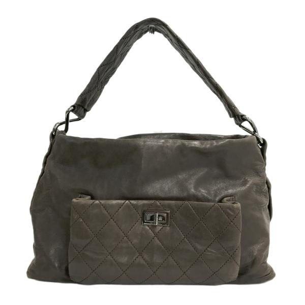 CHANEL シャネル レザー ショルダーバッグ キルティング ブラウン系