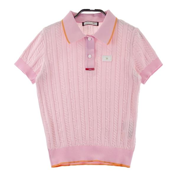 マークアンドロナポロシャツ レディース MARK&LONA マークアンドロナ 半袖 ニットポロシャツ ピンク系 36