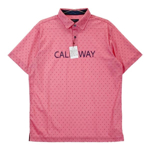 美品】CALLAWAY キャロウェイ 2025年 半袖ポロシャツ ドット柄 ピンク