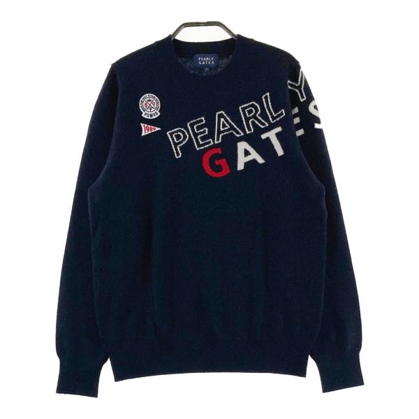 再値下げ　パーリーゲイツ　ウールカシミア　ニットワンピース　サイズ1 PEARLY GATES（パーリーゲイツ） カシミヤ ニットセーター ネイビー系