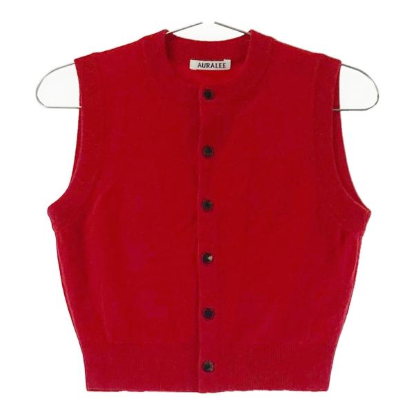AURALEE オーラリー A25AV06CK ニットベスト レッド系 0 レディース