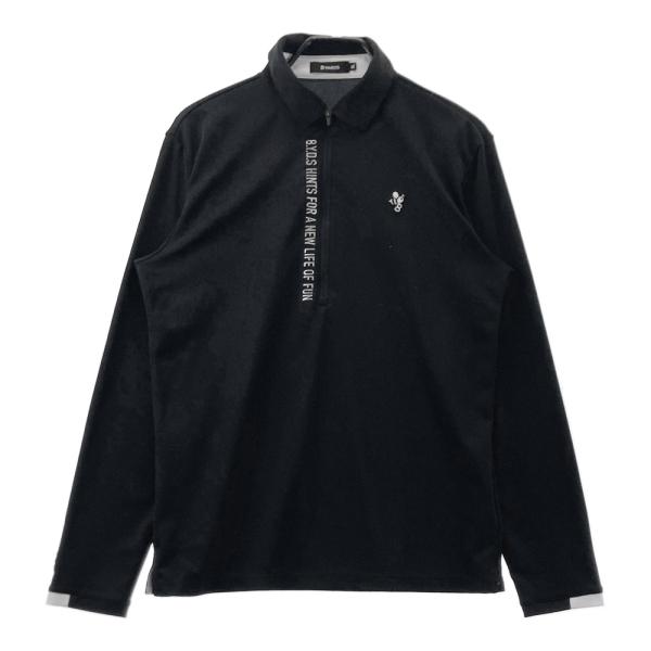 8YARDS ハチヤーズ ハーフジップ 長袖ポロシャツ ブラック系 XL ゴルフ