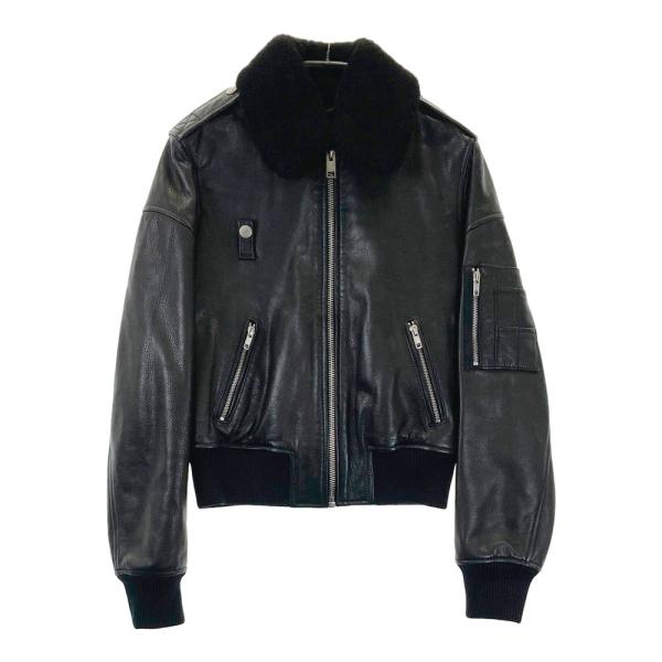 DIESEL ディーゼル ボア レザージャケット ブラック系 S メンズ 