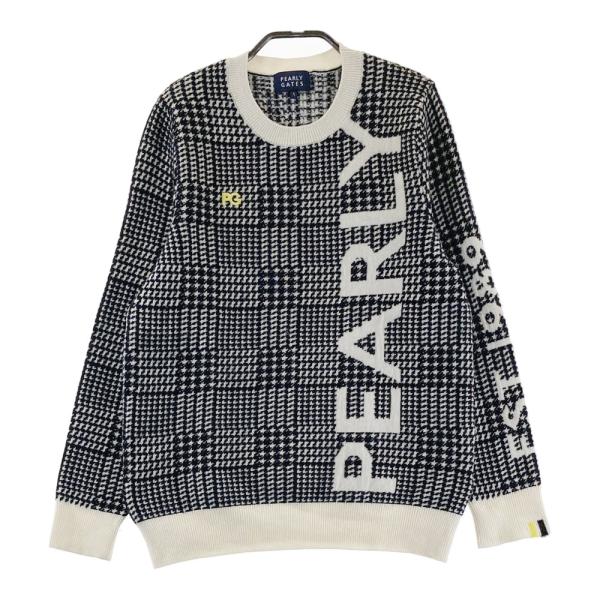 PEARLY GATES パーリーゲイツ カシミヤ 長袖ニットセーター 千鳥柄